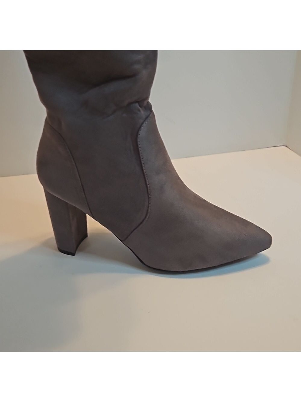 Dream Pairs Women’s Thigh-High Boots Chunky Heel Faux Suede Over Knee 3.5” - Picture 11 of 17